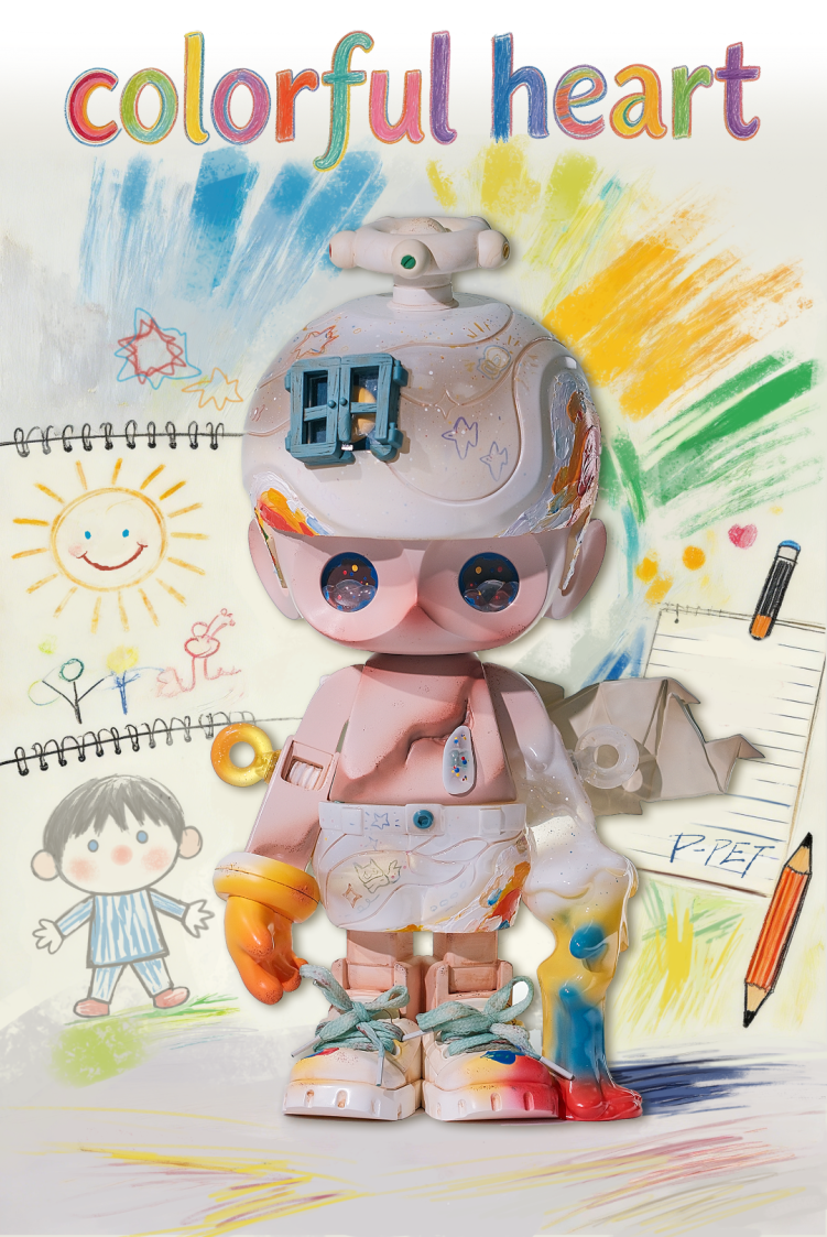 PF TOYS SERIES P-PET 5th Colorful heart /start your dream  /Art toys